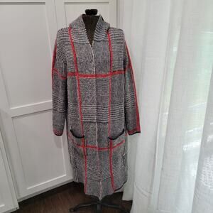 Joseph A. Open Front Long Line Hooded Cardigan Very Soft Size Medium